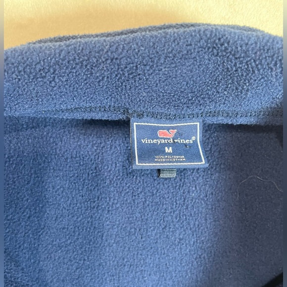 Vineyard Vines Men’s Medium Blue Fleece Vest Front and Back Whale Logo - Picture 3 of 8